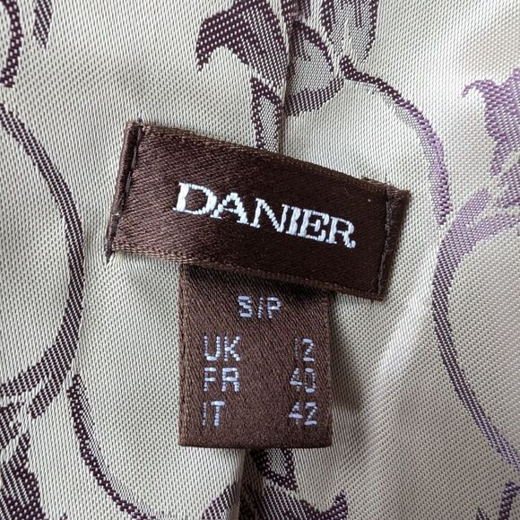 DANIER Plum Genuine Suede Leather Front Tie Pleated Jacket Size S - Picture 5 of 17